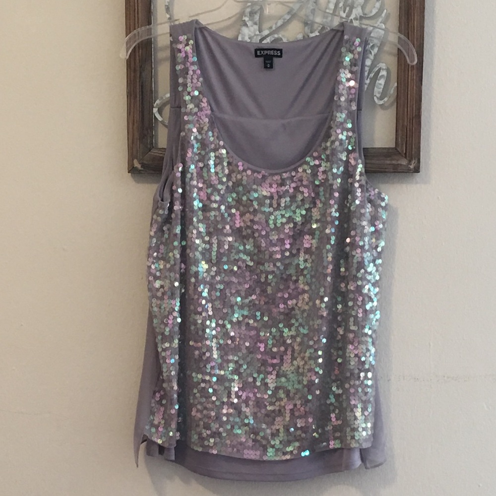 Express sequin front tank